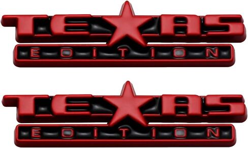 2X Small Size Texas Edition Emblem Badge Dash Instrument Panel 3D Sticker Decal Nameplate (Chrome Black) in Saudi Arabia