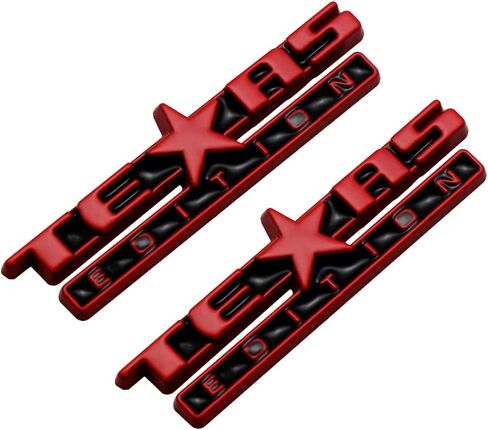 2X Small Size Texas Edition Emblem Badge Dash Instrument Panel 3D Sticker Decal Nameplate (Chrome Black) in Saudi Arabia