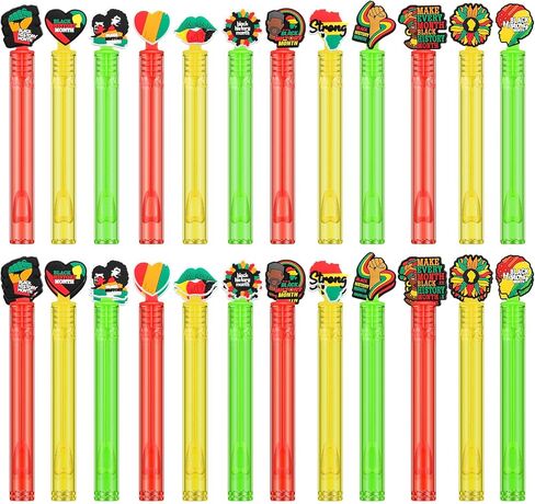 Shappy 48 Pcs Black History Month Mini Bubble Wands Bubbles Party Favors Birthday Decoration Party Supply in Saudi Arabia