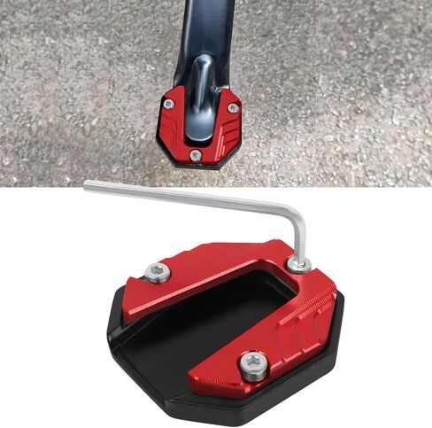 Universal Motorcycle Kickstand Foot Side Stand Extension Pad Replacement for Most Honda Yamaha Kawasaki Suzuki Harley Models Aluminium Kickstand Extension Plate Anti-Skid Enlarged Base(Black) in Kuwait