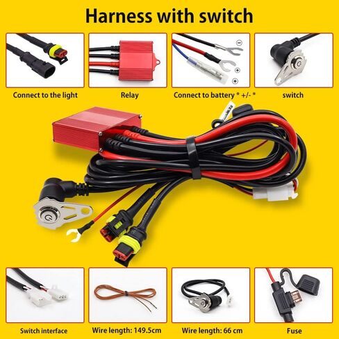 Motorcycle Fog Lights with Wiring Harness, 2PCS 6 LED Motorcycle Auxiliary Lights 12V 24V Motorbike Led Driving Spotlight with Yellow Lens for Scooters Car Truck ATV SUV Boat in Saudi Arabia