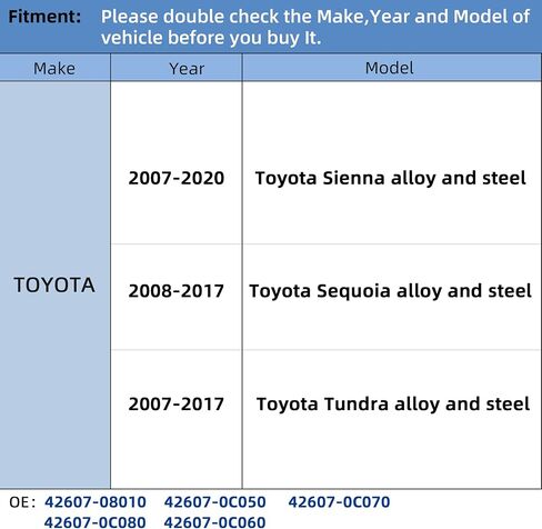 TPMS Sensor,4pcs 315Mhz Tire Pressure Monitor Sensors Fit for Toyota Replace OE# 42607-0C070 42607-0C050 42607-0C030 in Saudi Arabia