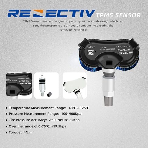 TPMS Sensor,4pcs 315Mhz Tire Pressure Monitor Sensors Fit for Toyota Replace OE# 42607-0C070 42607-0C050 42607-0C030 in Saudi Arabia