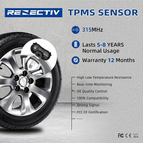 TPMS Sensor,4pcs 315Mhz Tire Pressure Monitor Sensors Fit for Toyota Replace OE# 42607-0C070 42607-0C050 42607-0C030 in Saudi Arabia
