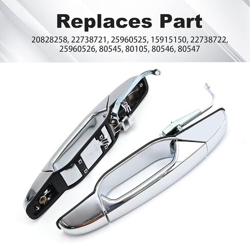 22738722 مقبض الباب الخارجي من الكروم 4 قطع استبدال للسائق والراكب الأمامي والخلفي لكاديلاك 2007-2014 لاستبدال تشيفي لاستبدال جي إم سي # 20828258 in Kuwait