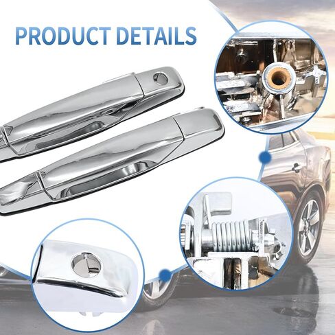 22738722 مقبض الباب الخارجي من الكروم 4 قطع استبدال للسائق والراكب الأمامي والخلفي لكاديلاك 2007-2014 لاستبدال تشيفي لاستبدال جي إم سي # 20828258 in Kuwait