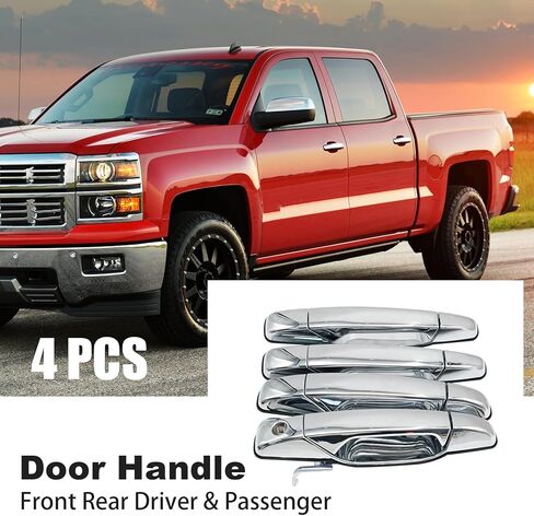 22738722 مقبض الباب الخارجي من الكروم 4 قطع استبدال للسائق والراكب الأمامي والخلفي لكاديلاك 2007-2014 لاستبدال تشيفي لاستبدال جي إم سي # 20828258 in Kuwait