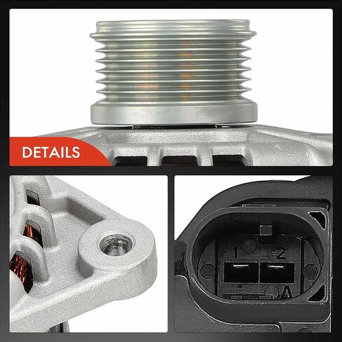 مولد كهربائي ممتاز متوافق مع Ram ProMaster 1500 2014-2016 3.0L، ProMaster 2500 2014-2016 3.0L، ProMaster 3500 2014-2016 3.0L، 12V 220A 6-Groove Clutch Pulley في اتجاه عقارب الساعة، استبدال # 68261783AA in Saudi Arabia