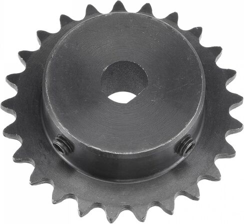 uxcell 25 Tooth Roller Sprocket B Type, 25 Chain Single Strand 1/4" Pitch, 8 x 7.5mm Bore Black Oxide C45 Carbon Steel with Set Screws for ISO 04C Chain in Saudi Arabia