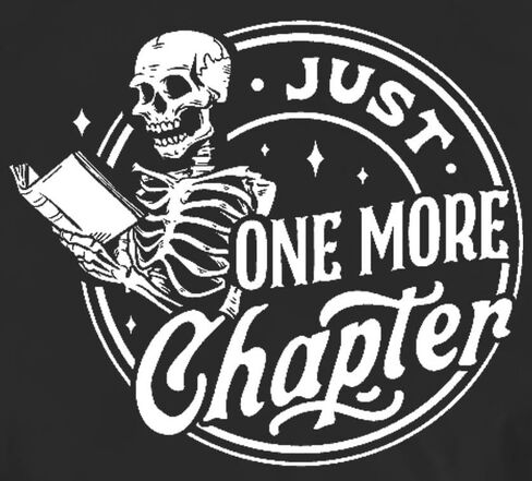 LBP Womens Skeleton Reading Shirts Book Lovers Funny Reading T-Shirt Just One More Chapter Tee Tops in Kuwait