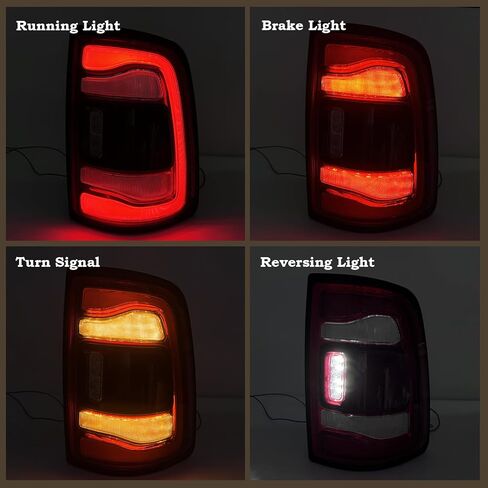 LH LED Type W/o Blind Spot Feature Tail Light Fit for 2019 2020 2021 2022 2023 Dodge Ram 2500 3500 Red Trim Left Driver Side With Bulbs Rear Lamp Assembly 68361717AD in Saudi Arabia