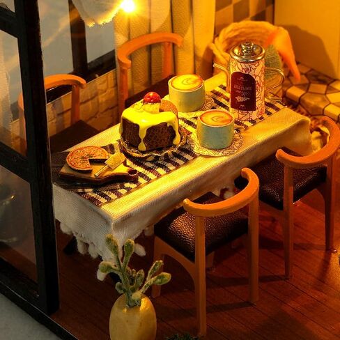 CRIOLPO DIY Miniature House Kit, DIY Doll House Miniature Kit for Adults, Tiny House Making Kit, Doll House Kit with Furnitures, Craft Kits, 3D Wooden Crafts Model - Tailor Shop in Kuwait