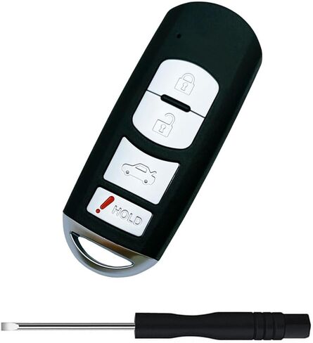 Replacement Smart Keyless Entry Remote Control Key Fob Case Cover for Mazda 3 CX-3 CX-5 WAZSKE13D01 662F-SKE13D01 Car Key Fob Shell (3 Button) in Kuwait