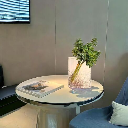 2.8lb Heavy Glass Vase,Blue Vase for Home Decor,Glass Flower Vase Decorative,Unique Vase for Flower 8.3" H,Art Decor Vase in Kuwait