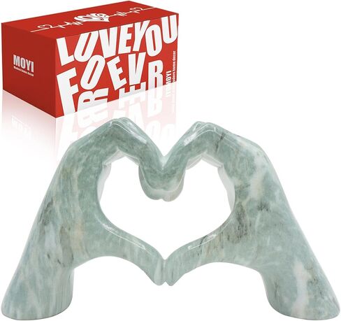 MOYI Gold Decor for Living Room Bedroom Bookshelf Coffe Table, Heart Hands Statue Aesthetic Boho Shelf Decor,Unique Valentines Day Decorations for Women Mom Girlfriend (No Bracelets) in Kuwait