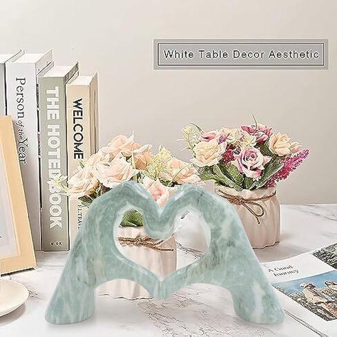 MOYI Gold Decor for Living Room Bedroom Bookshelf Coffe Table, Heart Hands Statue Aesthetic Boho Shelf Decor,Unique Valentines Day Decorations for Women Mom Girlfriend (No Bracelets) in Kuwait