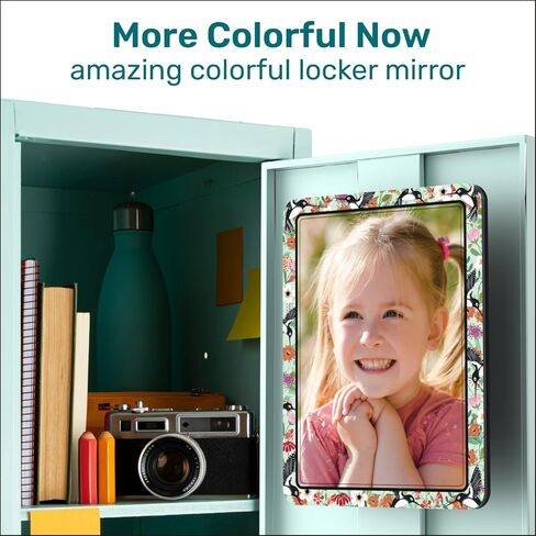 مرآة خزانة مغناطيسية للمدرسة والمكتب، مع مرآة مغناطيسية قوية بنسبة 100% للخزانة، ملحقات خزانة فريدة من نوعها، مرآة خزانة مغناطيسية بتصميم ملون، عبوة واحدة in Kuwait