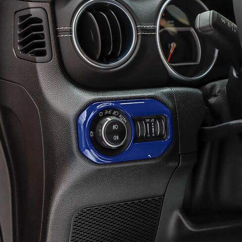 RT-TCZ for Jeep JL Headlight Switch Button Trim Cover Silver for Jeep Wrangler JL JLU Gladiator JT 2018-2024 Silver Interior Accessories in Kuwait