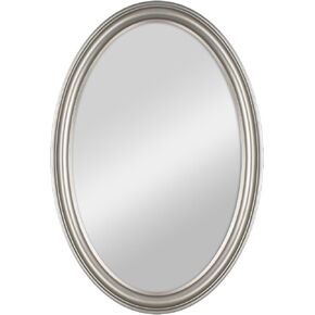 MCS 21x31 Large Wall Mirror, Classic Nickel Oval Mirror, Vertical & Horizontal Wall Hanging Mirror for Bathroom, Bedroom & Livingroom