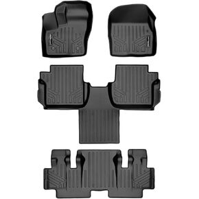 SMARTLINER 3 Row Floor Mat Liner Set for 2014-2021 Transit Connect 2nd Row Bucket Seats W/Carpet Flooring (Long Wheelbase)