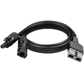XRDS -RF 10AWG Tinned Copper Extension Cable with Protective Sleeve, Solar Connector to Anderson-Style 50A Plug, Heavy-Duty Cable for Outdoor Power Systems, RVs, and Battery Connections 3FT