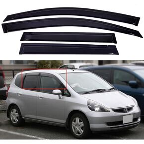 Window Visors Compatible with 2006 2007 2008 Honda Fit Hatchback，Rain Guards Sun Shields Window Deflector，Tape-On Style，4PCS