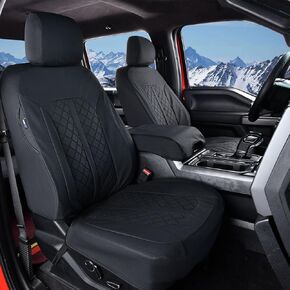 Truckiipa Tacoma Leather Car Seat Covers Full Set Truck Seat Covers Cushion Fit for 2016-2023 Toyota Tacoma Double Crew Cab, Full Set, Black