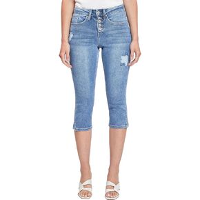 Royalty For Me Womens Women's Vintage High Rise Capri Jeans
