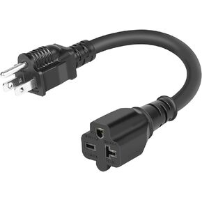 EV Charger Adapter Cord, Heavy Duty 12AWG NEMA 5-15P to 6-20R EV Charging Power Adapter Cord,1 Foot 16A Household Plug to 6-20R T Blade Adapter for Electrical Vehicle Charging