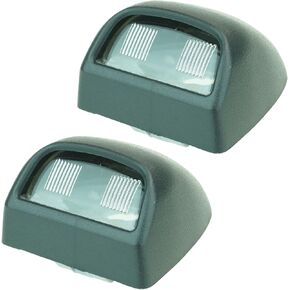 TRQ 2Pc Rear License Plate Light Lens Pair Set RH Passenger LH Driver Compatible with Chevy Avalanche Silverado Tahoe Suburban GM Sierra Yukon Cadillac Escalade w/Step Bumper 15049281 22794700