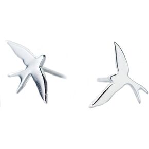 Helen de Lete Original Flying Bird Little Swallow Sterling Silver Stud Earrings for Women