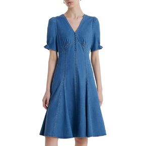 Summer Dresses for Women Casual Denim Halter Neck Wedding Guest Dress Midi Cocktail Sexy Open Back Aline Sundress