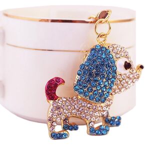 Cute Dog Design Sparkling Crystal Rhinestones Keychain Handbag Charm Decoration Accessories