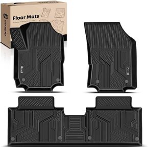YHTAUTO Floor Mats Fit 2018-2024 Chevrolet Equinox, TPE All Weather Car Mats Waterproof Anti-Slip Odorless Floor Liner, Interior Car Accessories Front & 2nd Row Liner