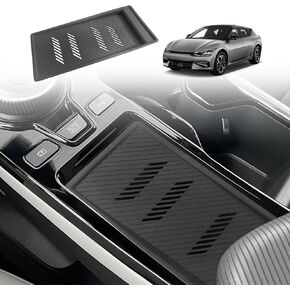 BestEvMod for EV6 Center Console Phone Charge Area Silicone Mat Non Slip Silicone Pad Interior Accessories Compatible with 2022 2023 2024 Kia EV6 Accessories