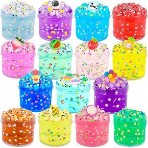 9 Pack Crystal Slime Kit for Girls and Boys,Jelly Cube Clear Slime Set,Crunchy Glitter Scented Slime Party Favor Gifts,Stress Relief Slime Toy for Adults and Kids