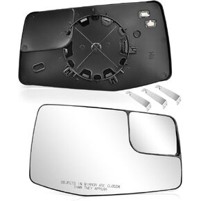 Driver Side Mirror Glass Replacement for 2019 2020 2021 2022 2023 Chevrolet Silverado| GMC Sierra 1500 2500 3500HD, Left Convex Heated Mirror Glass with Backplate