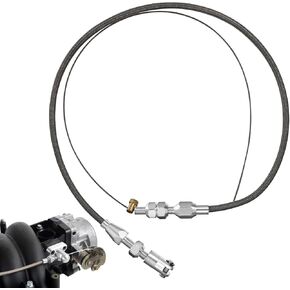 PartyKindom Universal Throttle Cable Kit: 24" Stainless Steel Braided Covering Locking Throttle Cable Automotive Replacement Accelerator Cables Repair Kit