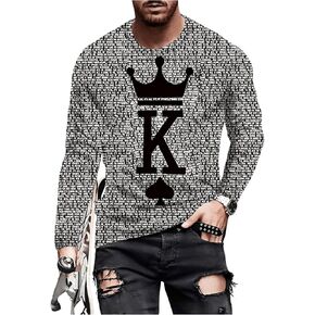 SOLY HUX Men's Letter Print Long Sleeve T Shirt Round Neck Casual Graphic Tees Tops