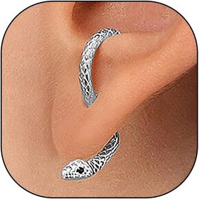 Gothic Gold Snake Stud Earrings for Women Vintage Serpent Piercing Cartilage Earrings Punk Animal Earrings Party Jewelry Accessories