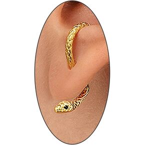 Gothic Gold Snake Stud Earrings for Women Vintage Serpent Piercing Cartilage Earrings Punk Animal Earrings Party Jewelry Accessories in Kuwait