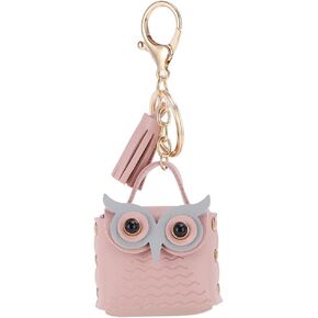 Owl Coin Purse Keychain Cute Mini Bag Keychain Owl Blessing Keyring Key Chain Pendant Funny Keyrings Leather Owl Tassel Keychain Decoration for Women