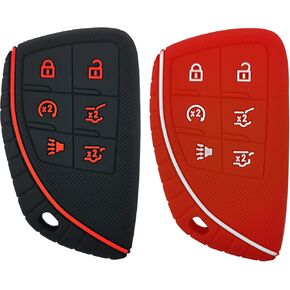 2Pcs Coolbestda Rubber Key Fob Sleeve Cover Pouch Protector Keyless Entry for 2021 2022 GMC Yukon Chevy Chevrolet Suburban Tahoe GM-13541565/13537962
