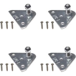 4 Pcs 10mm Ball Stud Mounting Brackets Witch Screws Universal Gas Spring Lift Support Strut Force Per Set 255 Lbs / 1134 N