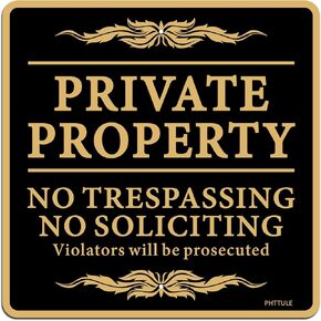 Large Private Property No Trespassing Sign, 12x12 Inches Violators Will Be Prosecuted Signs, 40 Mil Heavy Duty Reflective Aluminum