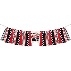 Race Car Theme Baby Birthday Banner-1st Birthday High Chair Banner Race Car Theme Party，One Race Car Birthday Decorations, Crush Cake Photo Props Background