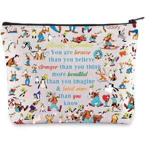 WZMPA Goofy Cosmetic Bag Goofy Fans Gift You Are Braver Stronger Smarter Than You Think Goofy Makeup Zipper Pouch Bag Goofy Merchandise (Goofy Always)