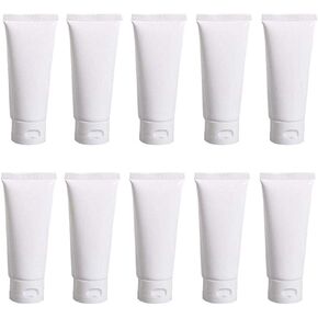 20Pcs 50ml/1.7oz Empty Refillable Plastic Squeezable Facial Cleanser Bottle Cosmetic Soft Tube Bottle Container Sample Packaging Vials with Flip Cap For Travel Lotion Shower Gel Shampoo Toiletries