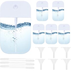 6 Pack Portable Card Spray Bottle 50 ML Clear Spray Bottles Refillable Portable Empty Bottles Travel Bottles for Essential Oils, Perfumes,Facial Mists, Air Fresheners