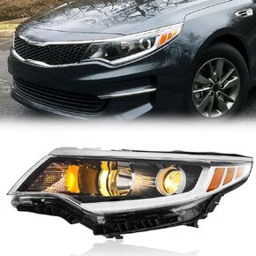 TODO Headlight without LED DRL Assembly Compatible with 2016-2018 Kia Optima Right Passenger Side Headlamp for 2016 2017 2018 Optima 92102-D5000 92102D5000 KI2503196